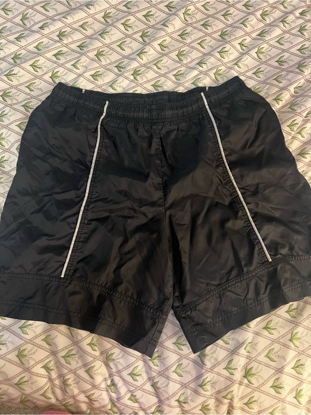 Men's Black Shorts with Contrast Piping